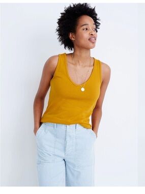 Madewell Tomboy V-Neck Tank Top in Tungsten Glow NWT